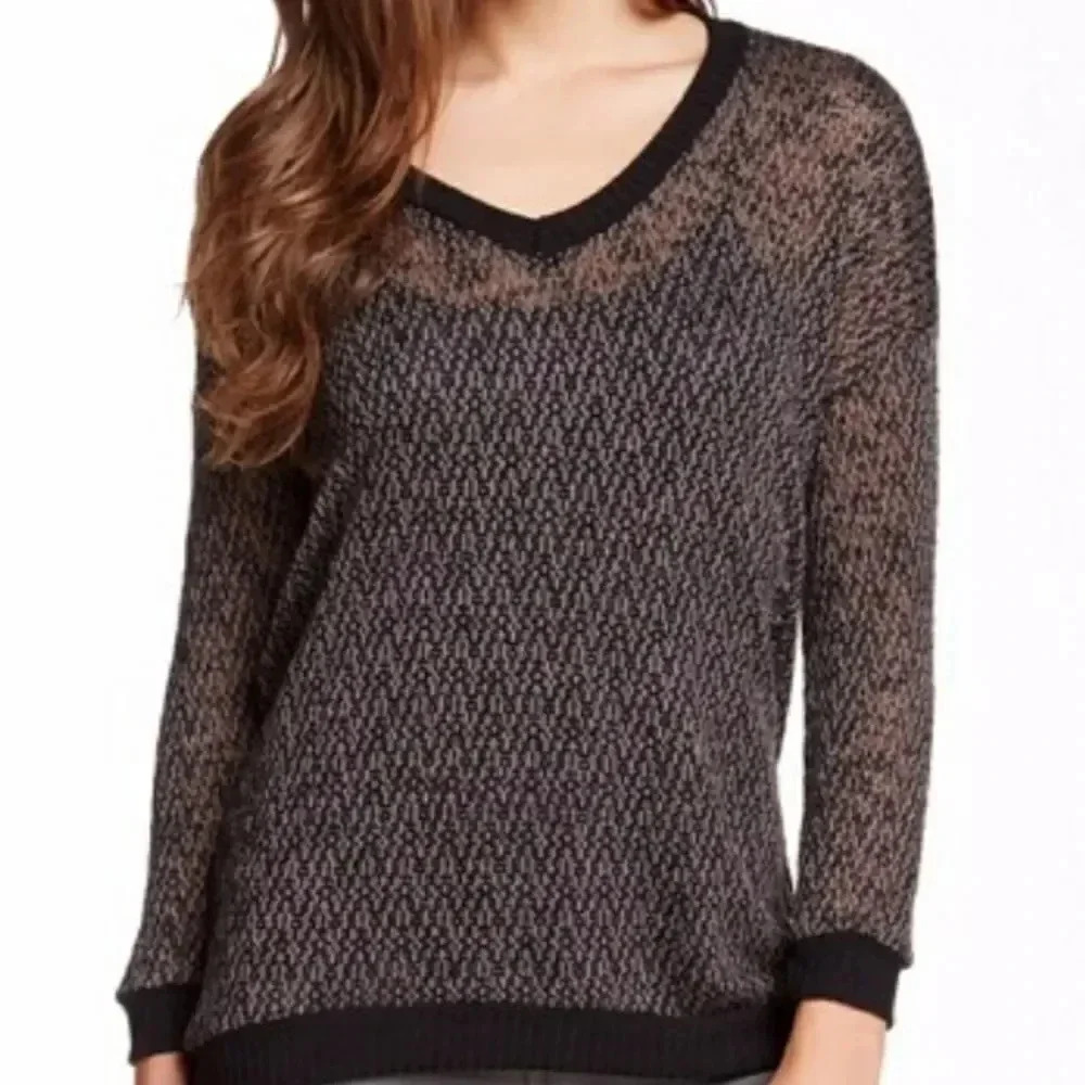 Harlowe & Graham gray and black sweater Size XS